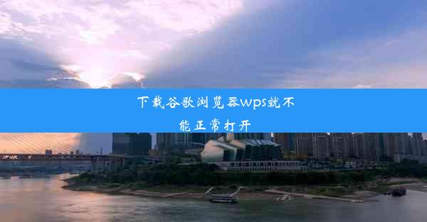 下载谷歌浏览器wps就不能正常打开