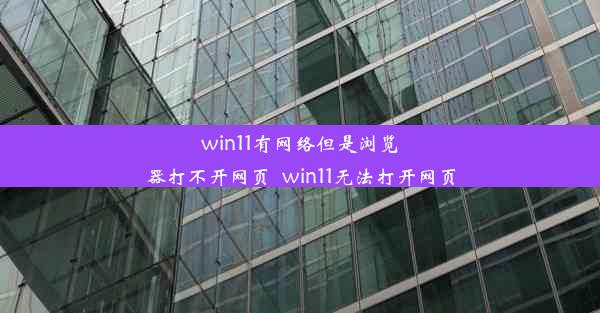 win11有网络但是浏览器打不开网页_win11无法打开网页