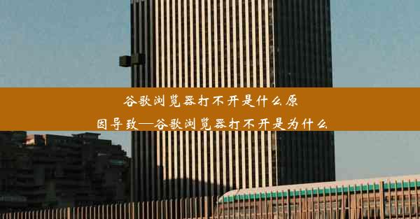 谷歌浏览器打不开是什么原因导致—谷歌浏览器打不开是为什么