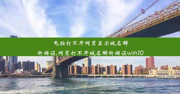 电脑打不开网页显示域名解析错误,网页打不开域名解析错误win10