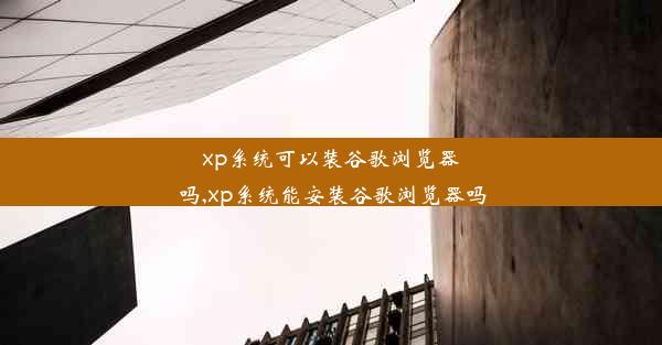 xp系统可以装谷歌浏览器吗,xp系统能安装谷歌浏览器吗