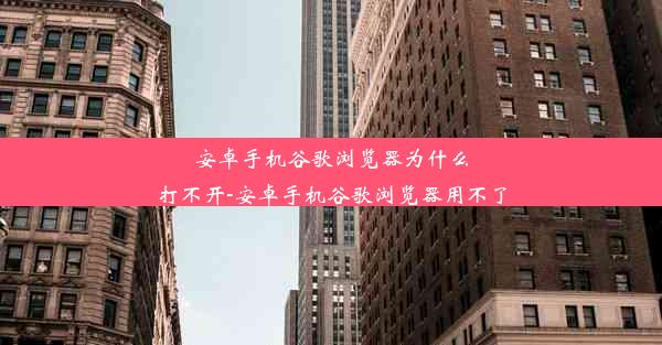 安卓手机谷歌浏览器为什么打不开-安卓手机谷歌浏览器用不了