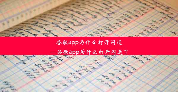 谷歌app为什么打开闪退—谷歌app为什么打开闪退了