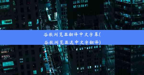 谷歌浏览器翻译中文字幕(谷歌浏览器选中文字翻译)