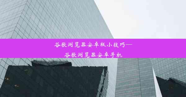 谷歌浏览器安卓版小技巧—谷歌浏览器安卓手机