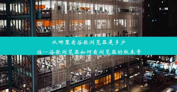 从哪里看谷歌浏览器是多少位—谷歌浏览器如何看浏览器的版本号