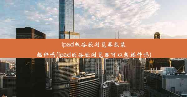 ipad版谷歌浏览器能装插件吗(ipad的谷歌浏览器可以装插件吗)