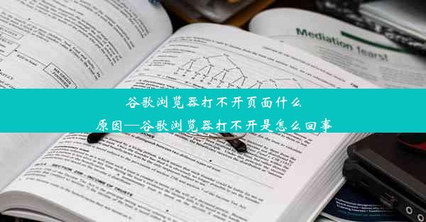 谷歌浏览器打不开页面什么原因—谷歌浏览器打不开是怎么回事