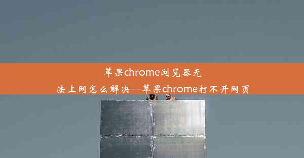 苹果chrome浏览器无法上网怎么解决—苹果chrome打不开网页