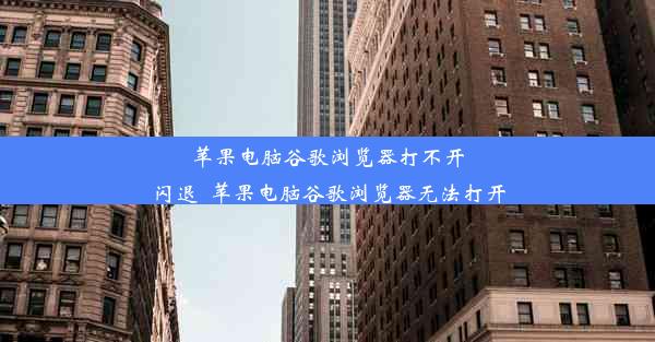 苹果电脑谷歌浏览器打不开闪退_苹果电脑谷歌浏览器无法打开