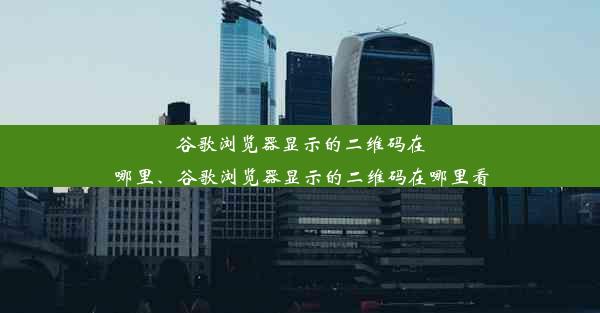 谷歌浏览器显示的二维码在哪里、谷歌浏览器显示的二维码在哪里看