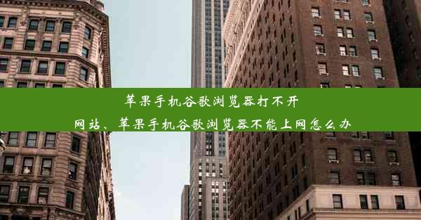 苹果手机谷歌浏览器打不开网站、苹果手机谷歌浏览器不能上网怎么办