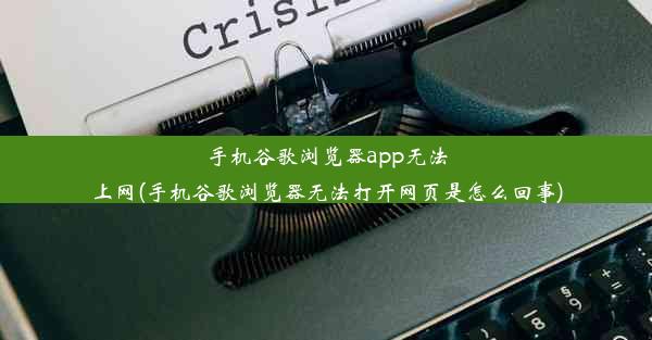 手机谷歌浏览器app无法上网(手机谷歌浏览器无法打开网页是怎么回事)