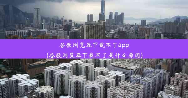 谷歌浏览器下载不了app(谷歌浏览器下载不了是什么原因)