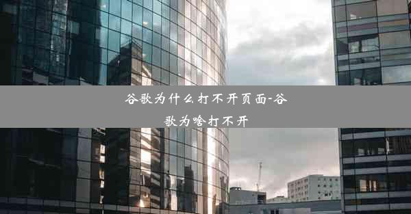 谷歌为什么打不开页面-谷歌为啥打不开