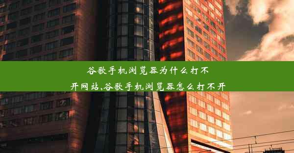 谷歌手机浏览器为什么打不开网站,谷歌手机浏览器怎么打不开