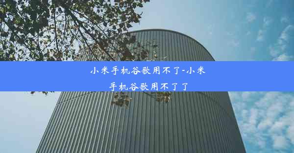 小米手机谷歌用不了-小米手机谷歌用不了了