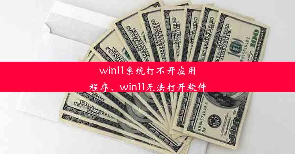 win11系统打不开应用程序、win11无法打开软件