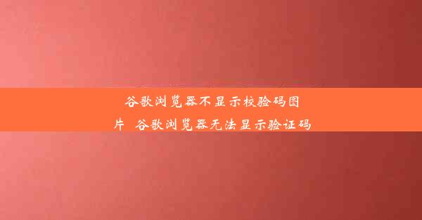 谷歌浏览器不显示校验码图片_谷歌浏览器无法显示验证码