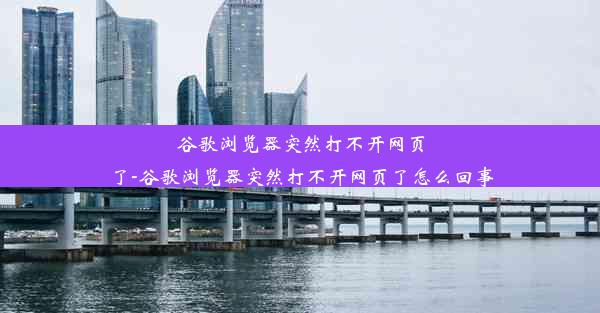 谷歌浏览器突然打不开网页了-谷歌浏览器突然打不开网页了怎么回事