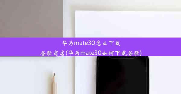 华为mate30怎么下载谷歌商店(华为mate30如何下载谷歌)