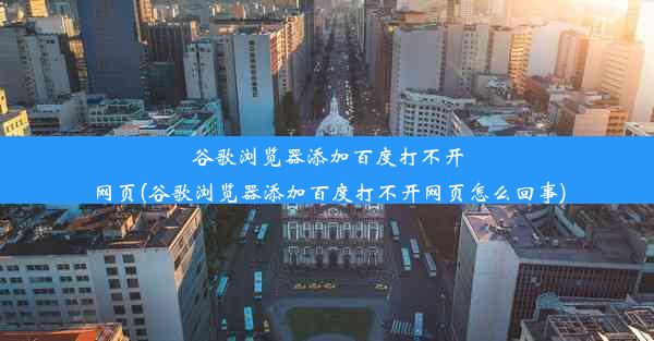 谷歌浏览器添加百度打不开网页(谷歌浏览器添加百度打不开网页怎么回事)