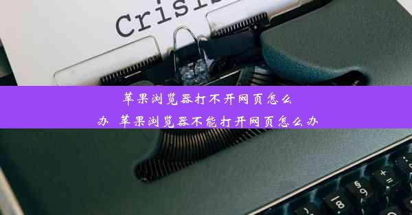 苹果浏览器打不开网页怎么办_苹果浏览器不能打开网页怎么办