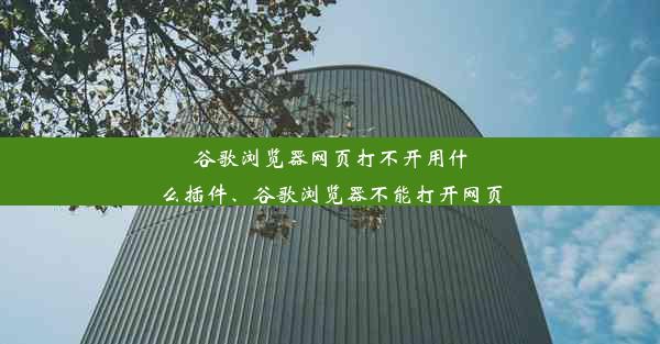 谷歌浏览器网页打不开用什么插件、谷歌浏览器不能打开网页