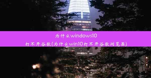 为什么windows10打不开谷歌(为什么win10打不开谷歌浏览器)