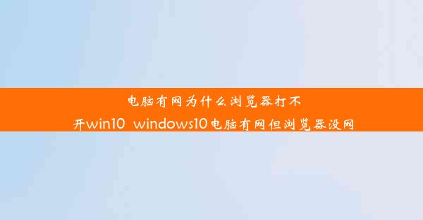 电脑有网为什么浏览器打不开win10_windows10电脑有网但浏览器没网