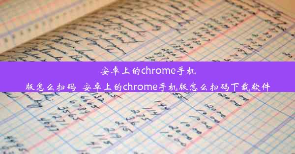 安卓上的chrome手机版怎么扫码_安卓上的chrome手机版怎么扫码下载软件