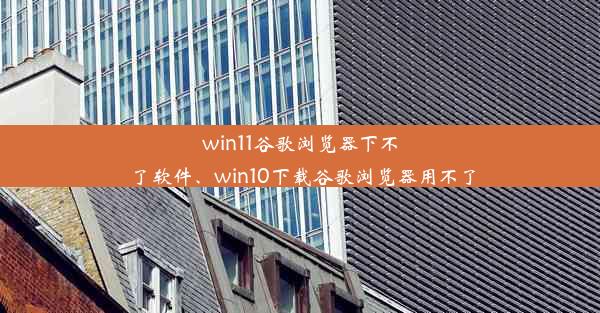 win11谷歌浏览器下不了软件、win10下载谷歌浏览器用不了