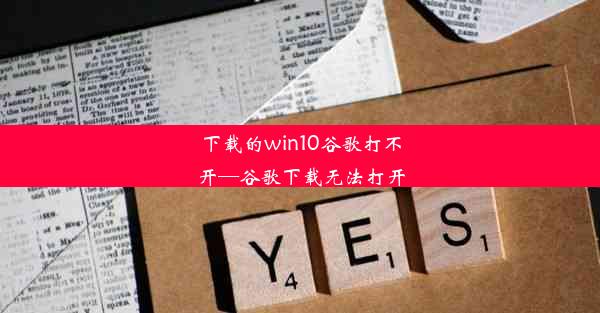 下载的win10谷歌打不开—谷歌下载无法打开