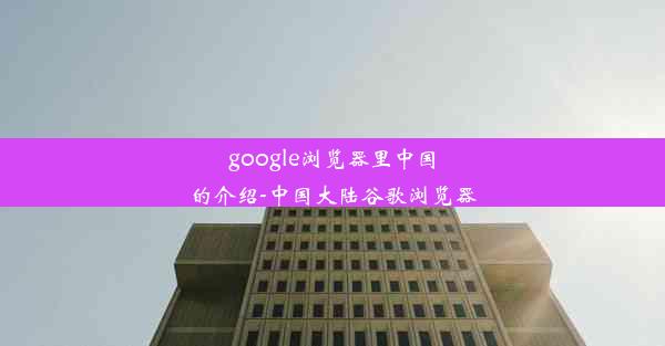 google浏览器里中国的介绍-中国大陆谷歌浏览器