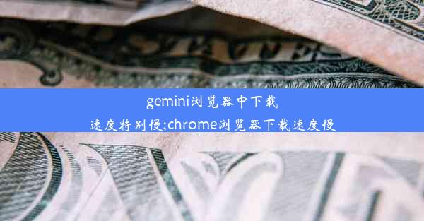 gemini浏览器中下载速度特别慢;chrome浏览器下载速度慢