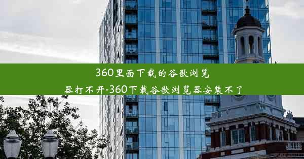 360里面下载的谷歌浏览器打不开-360下载谷歌浏览器安装不了