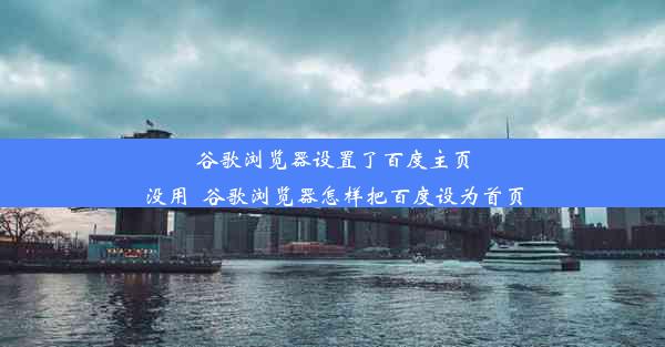 谷歌浏览器设置了百度主页没用_谷歌浏览器怎样把百度设为首页