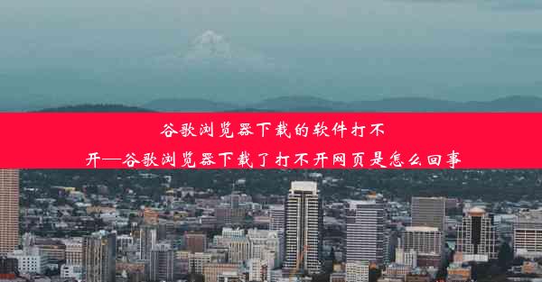 谷歌浏览器下载的软件打不开—谷歌浏览器下载了打不开网页是怎么回事