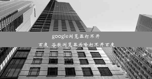 google浏览器打不开百度_谷歌浏览器为啥打不开百度