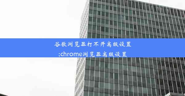 谷歌浏览器打不开高级设置;chrome浏览器高级设置