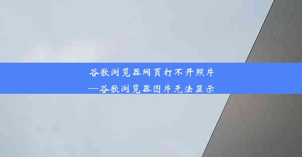 谷歌浏览器网页打不开照片—谷歌浏览器图片无法显示