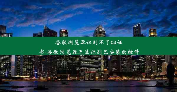 谷歌浏览器识别不了ca证书-谷歌浏览器无法识别已安装的控件