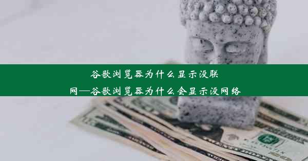 谷歌浏览器为什么显示没联网—谷歌浏览器为什么会显示没网络