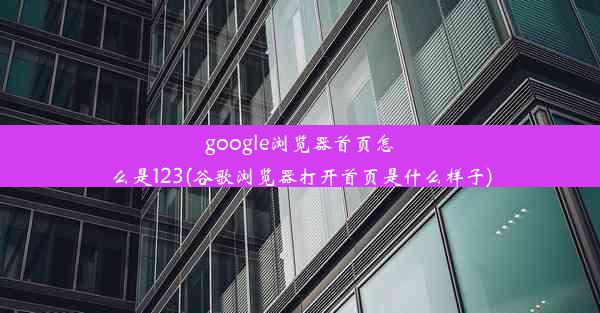 google浏览器首页怎么是123(谷歌浏览器打开首页是什么样子)