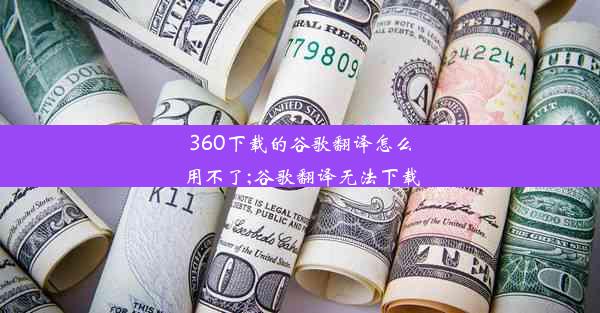 360下载的谷歌翻译怎么用不了;谷歌翻译无法下载