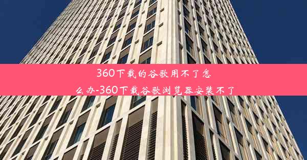 360下载的谷歌用不了怎么办-360下载谷歌浏览器安装不了