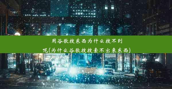 用谷歌搜东西为什么搜不到呢(为什么谷歌搜搜索不出来东西)