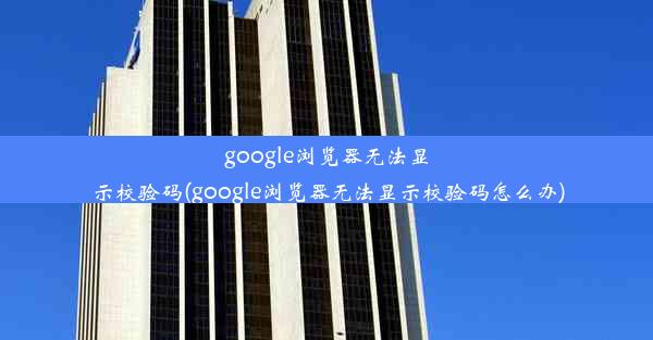 google浏览器无法显示校验码(google浏览器无法显示校验码怎么办)