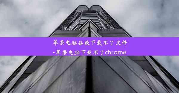 苹果电脑谷歌下载不了文件-苹果电脑下载不了chrome