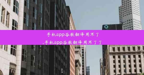 手机app谷歌翻译用不了,手机app谷歌翻译用不了了